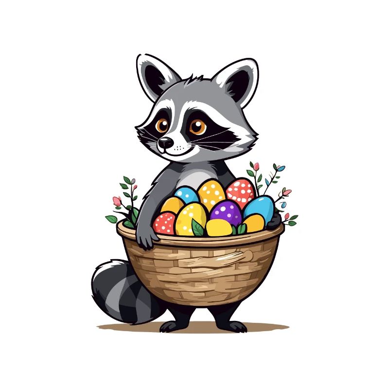 Funny Raccoon Easter Eggs Thief Design