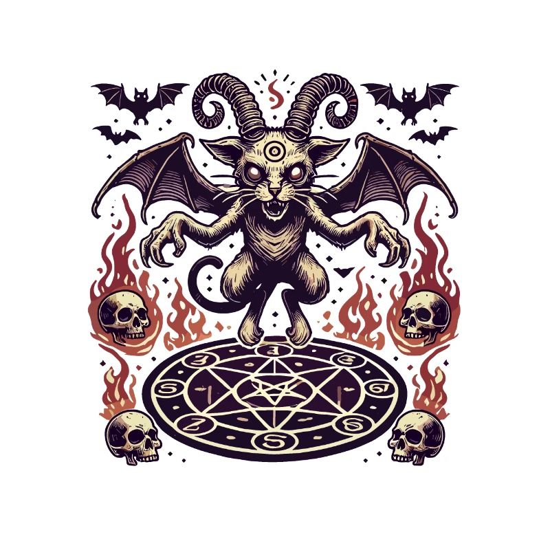 Creepy Devil Cat Dark Cats Summoning