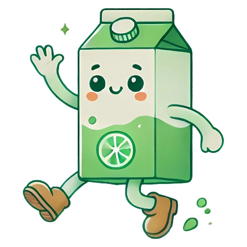 Boîte de jus de dessin animé Conception de personnage