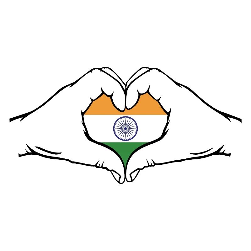 Drapeau de l’Inde en forme de coeur