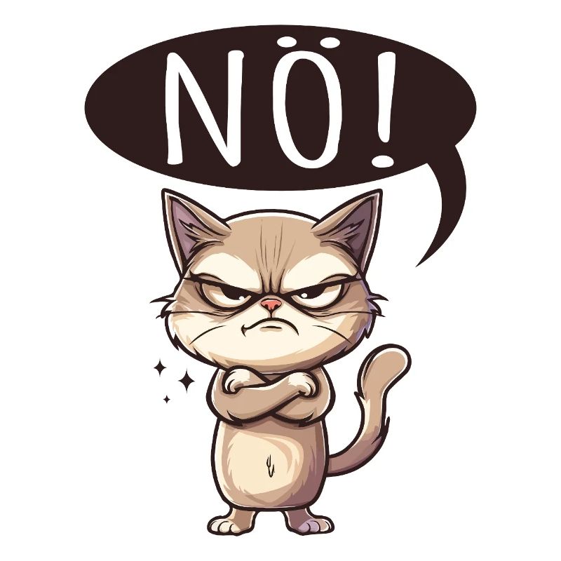 Cool Cat Nope funny saying grumpy