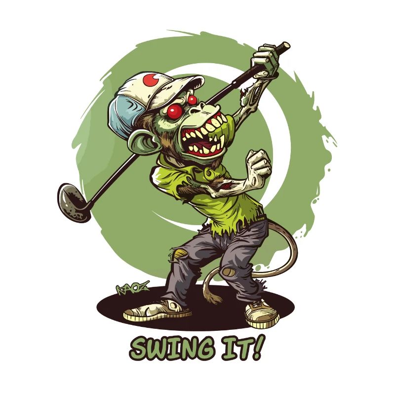Swing It, Zombie Monkey: A Golfer Golfing