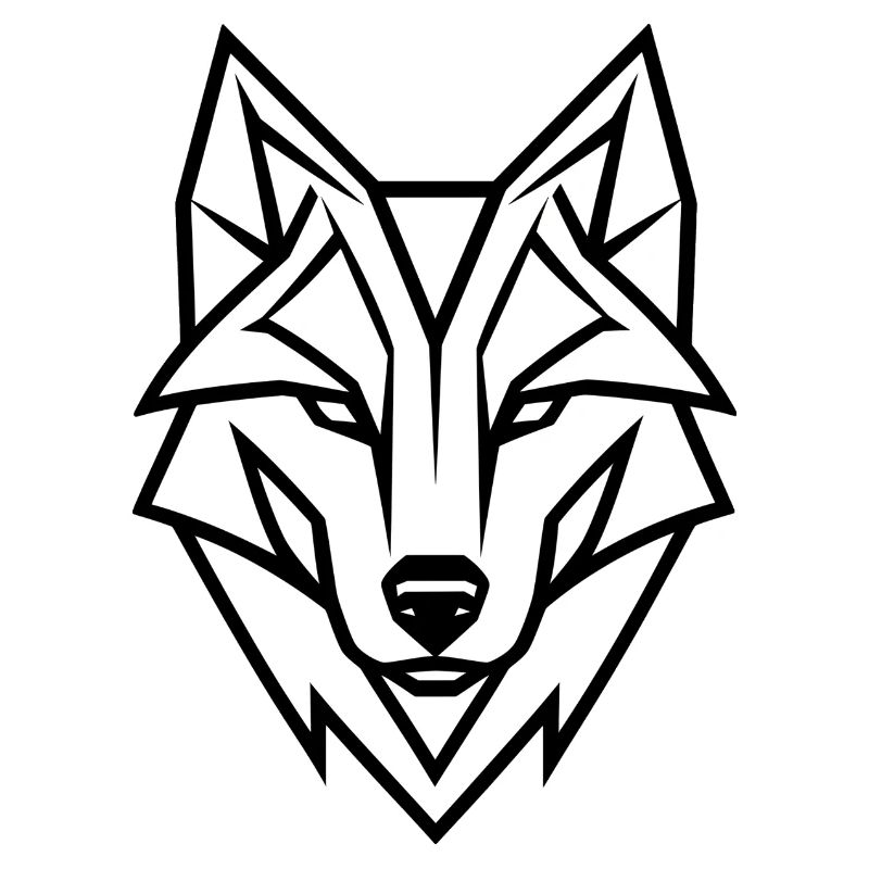Wild Wolf logo, wolf head, geometric