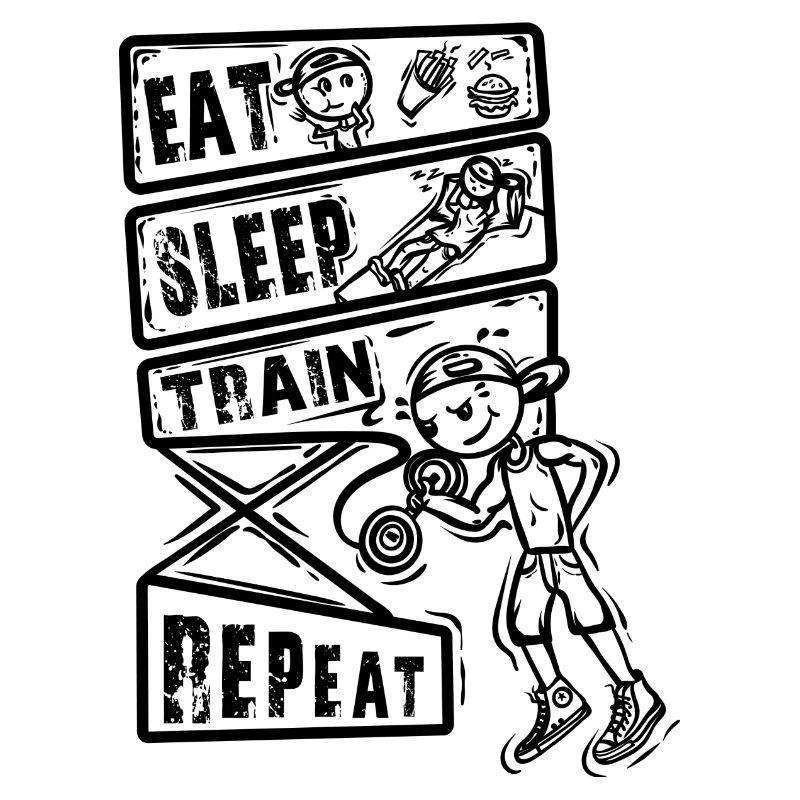 Eat Sleep Train Repeat - Gym Design Gift Idea