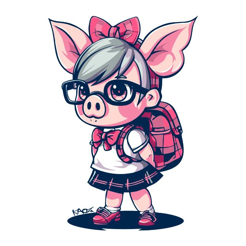 Retour à l’école : Nerd Écolière Cochon