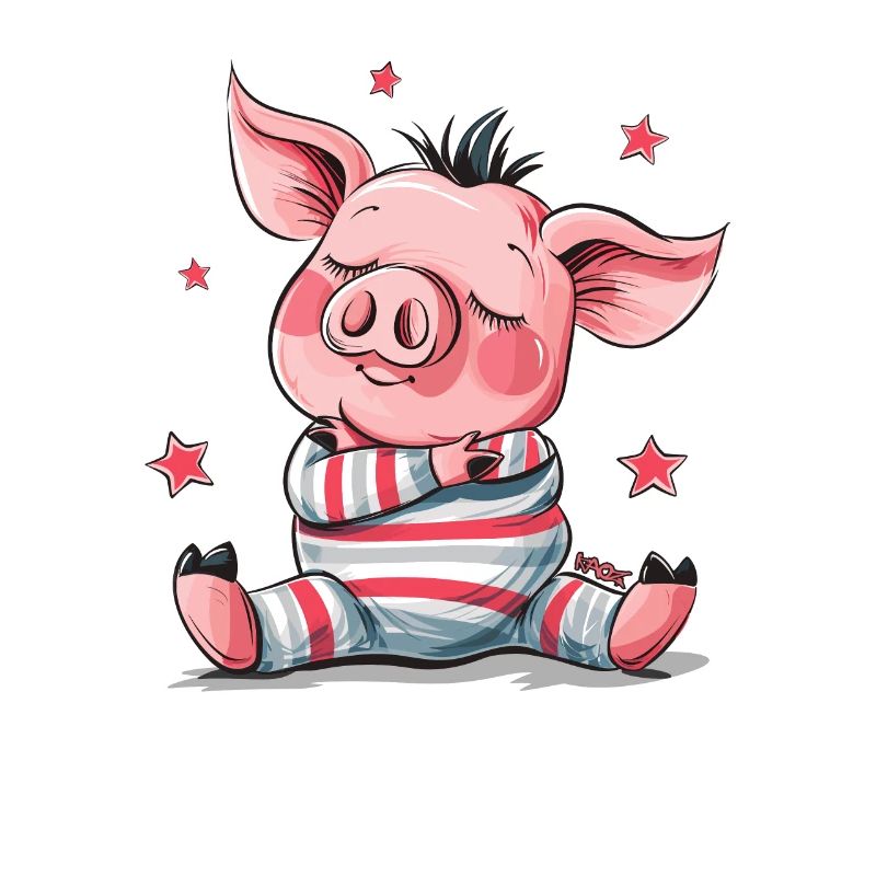 Cute Sleeping Pig
