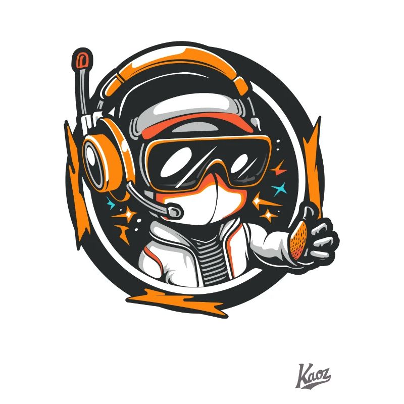 Space sci-fi type with headset and radio