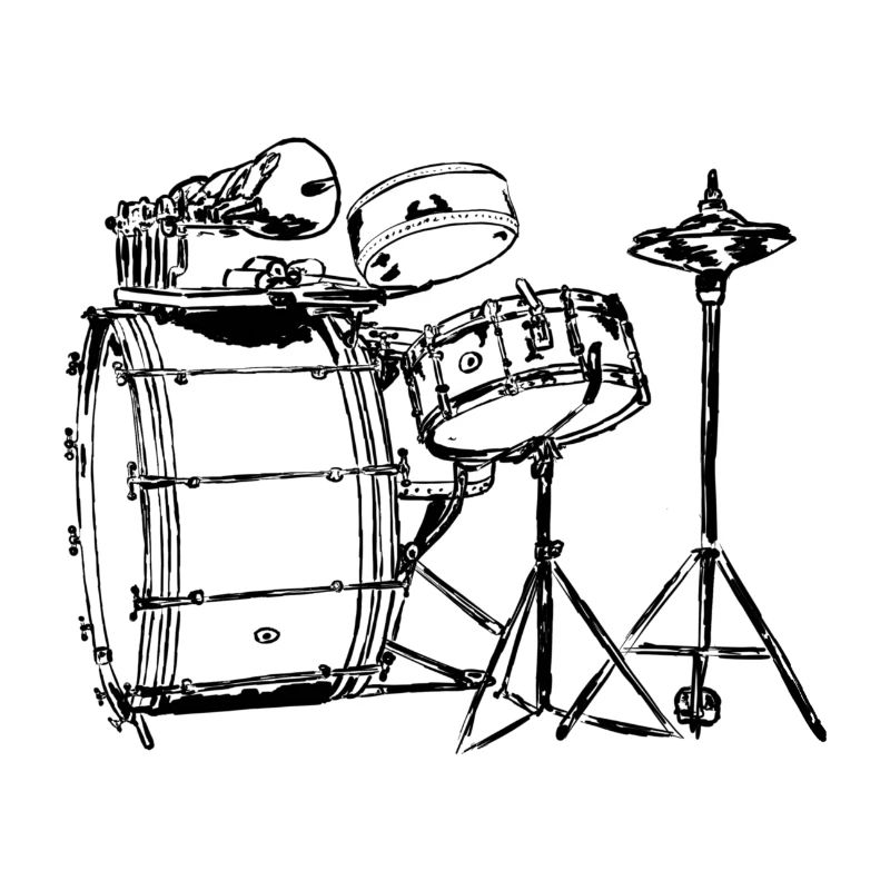 Hand Drawn Drum Kit Illustration
