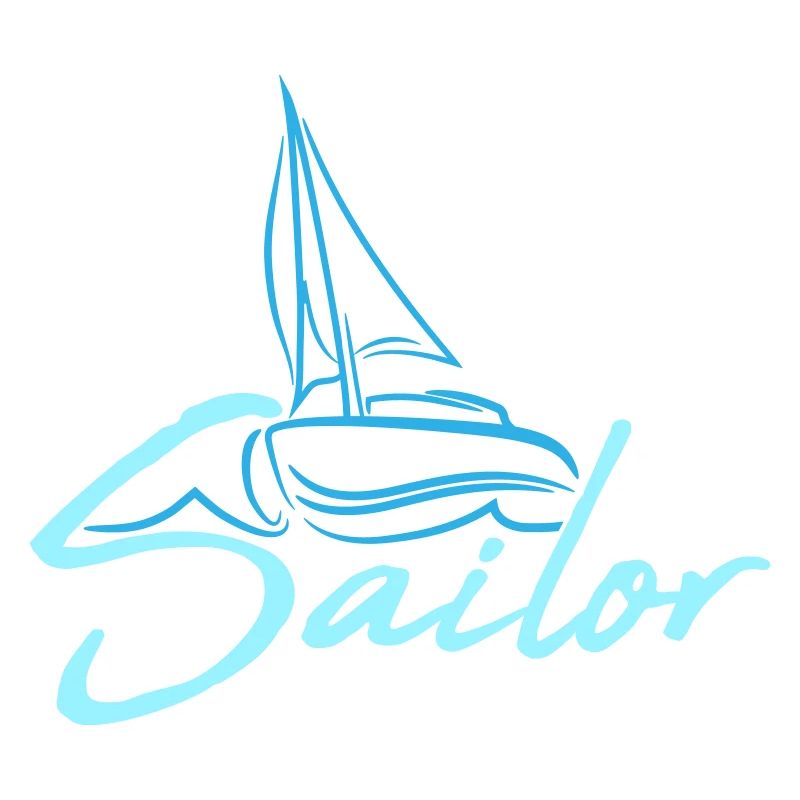 Sailor Text Logo Sail Crew Fun Ship Boat Icon