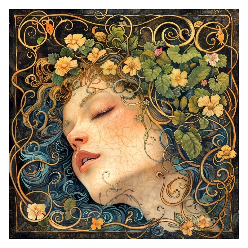 Mädchen mit Blumenkranz