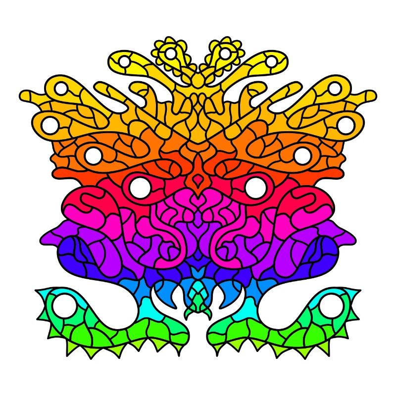 Abstract Rainbow Alien Creature