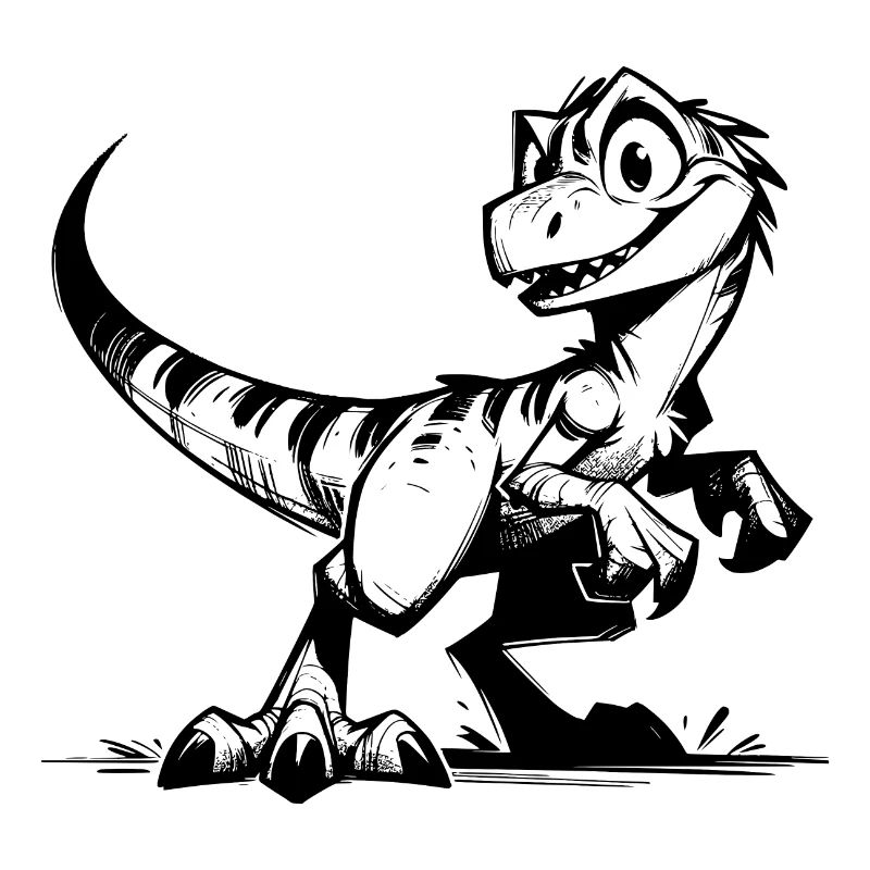 Snappy Raptor Dinosaur Fun Sketch