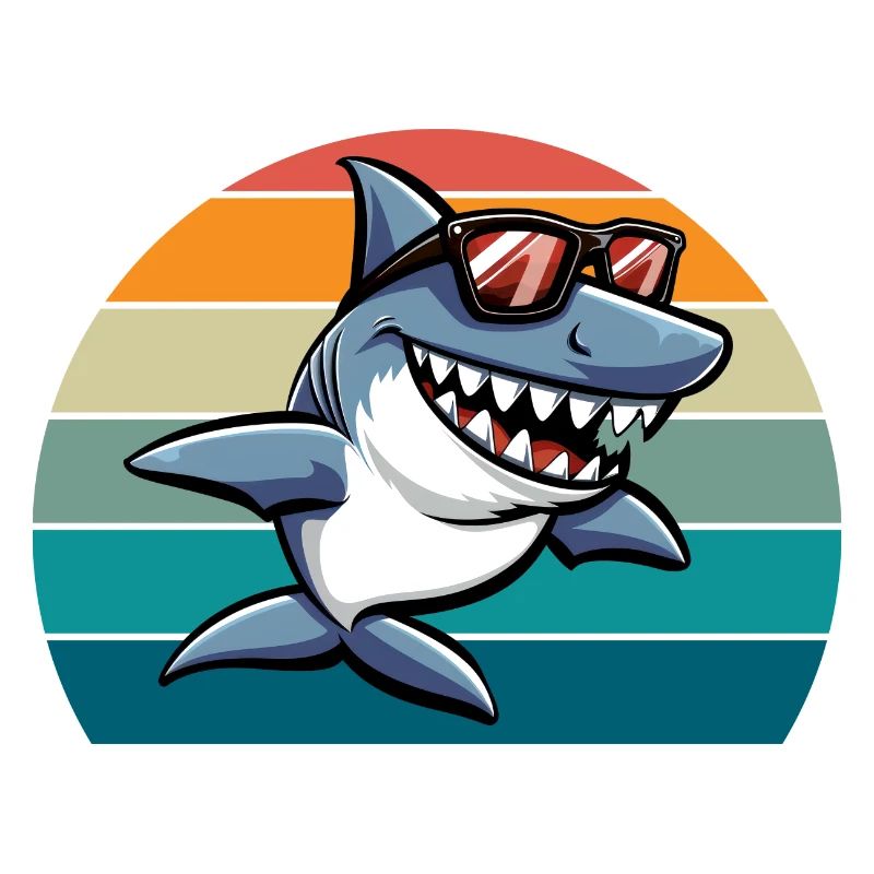 Shark Retro Funny Summer Beach