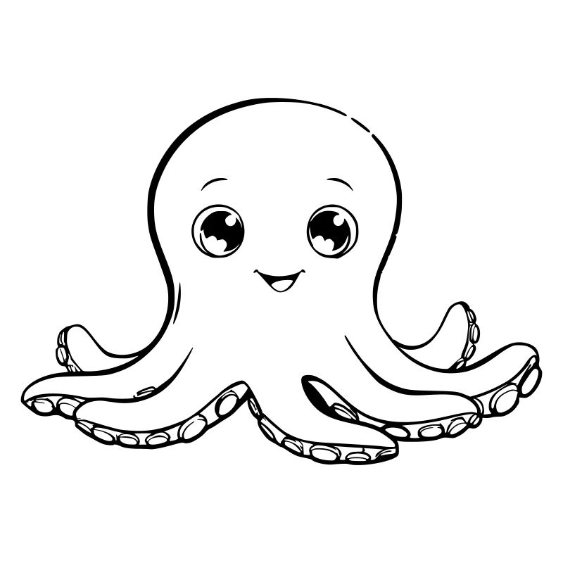 Cute okotpus as vector illustration