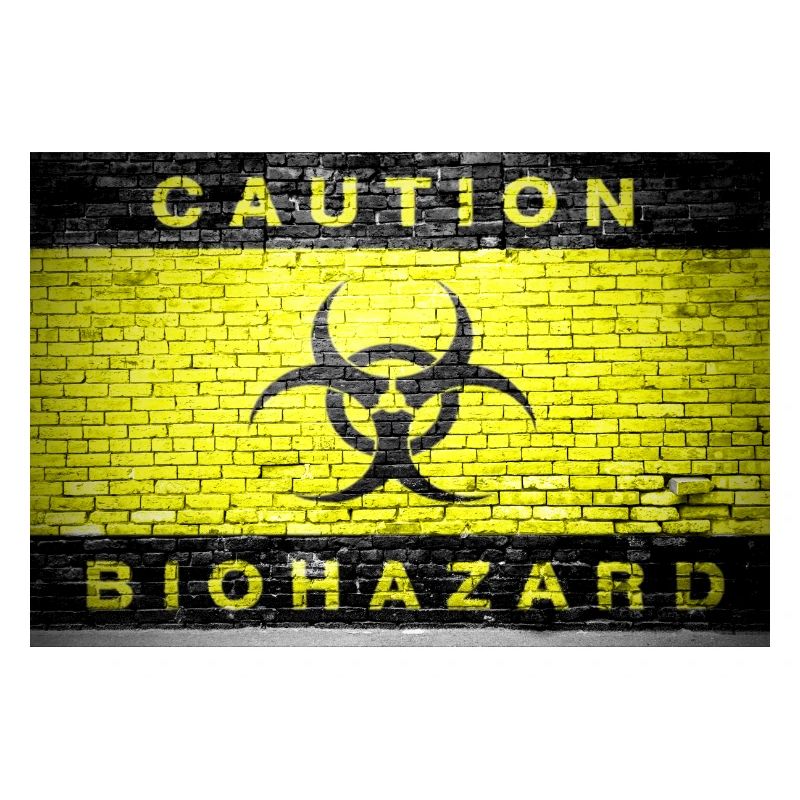 Attention Biohazard brique mur affiche