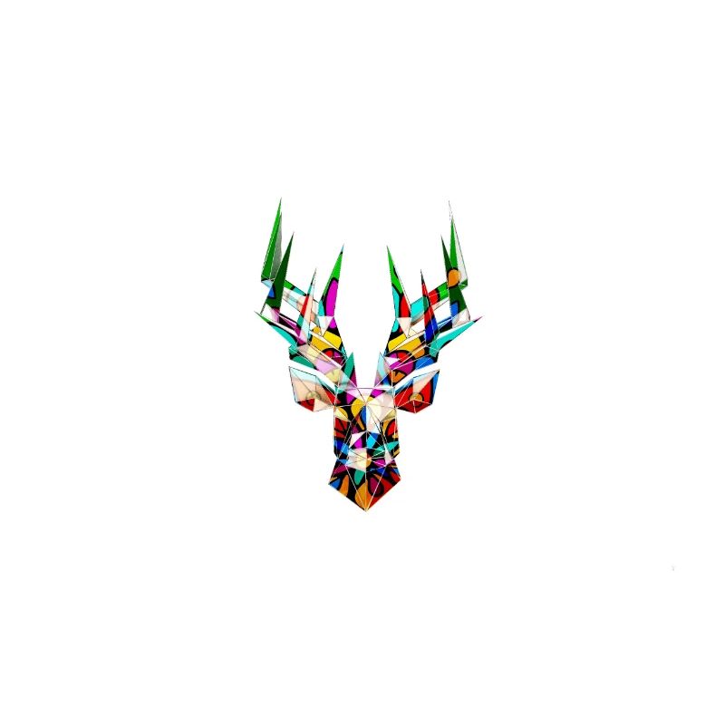 Reindeer / deer in vector / polygon style with mandala