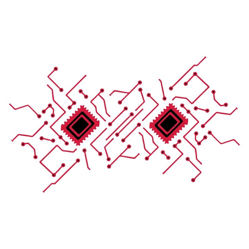 lignes de technologie de circuits Microchip modèle