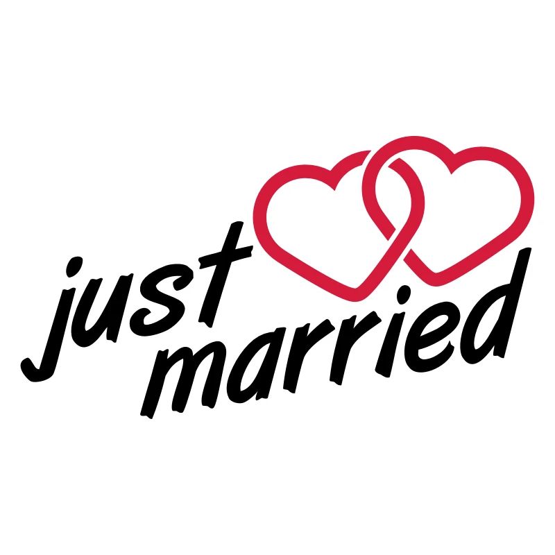 Just Married Heart Logo Design