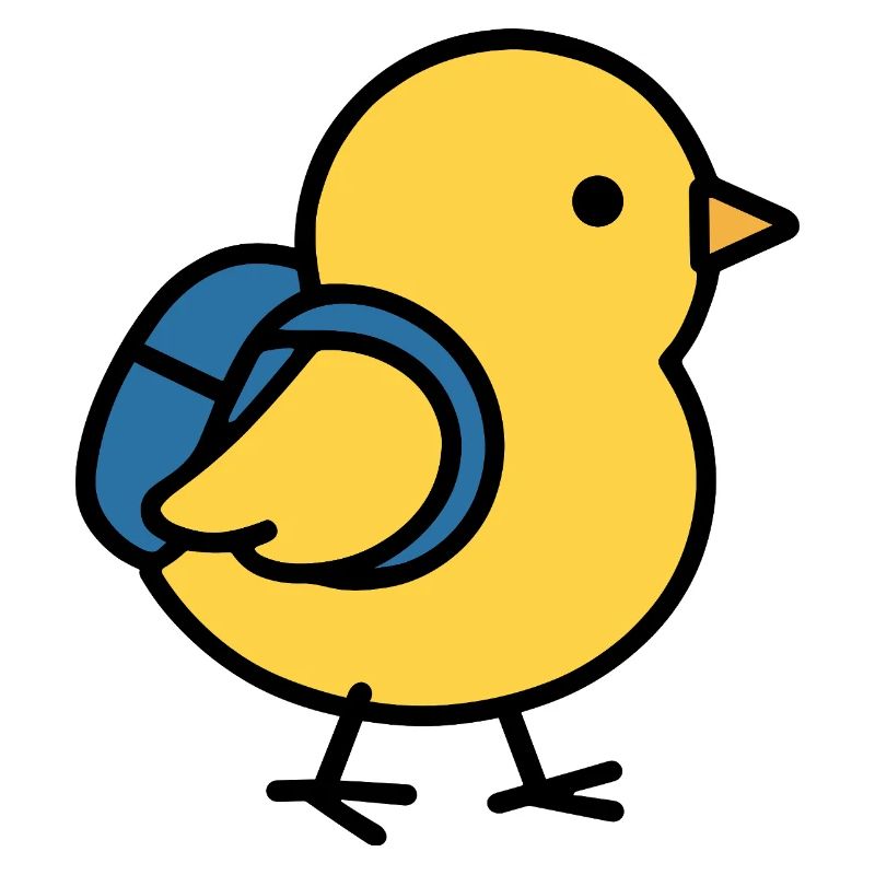 School Chick with Backpack – Funny Cartoon Chick