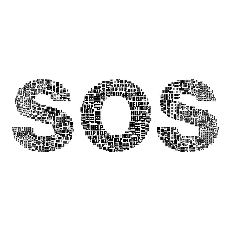 SOS! écrit avec le mot « Aide »