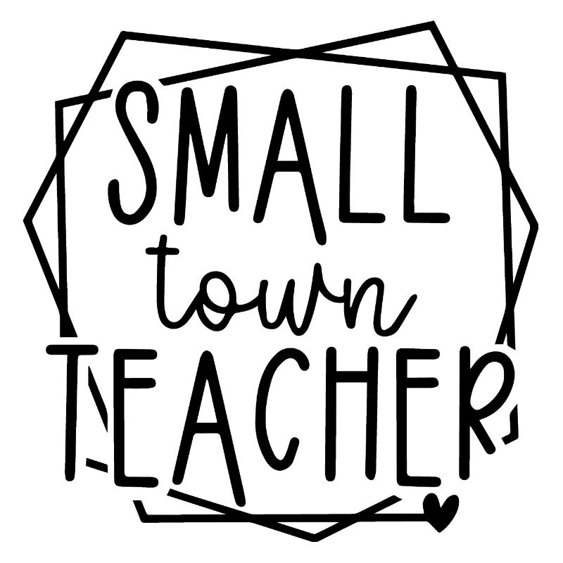 Graphique de cœur d’enseignant de petite ville pour les éducateurs