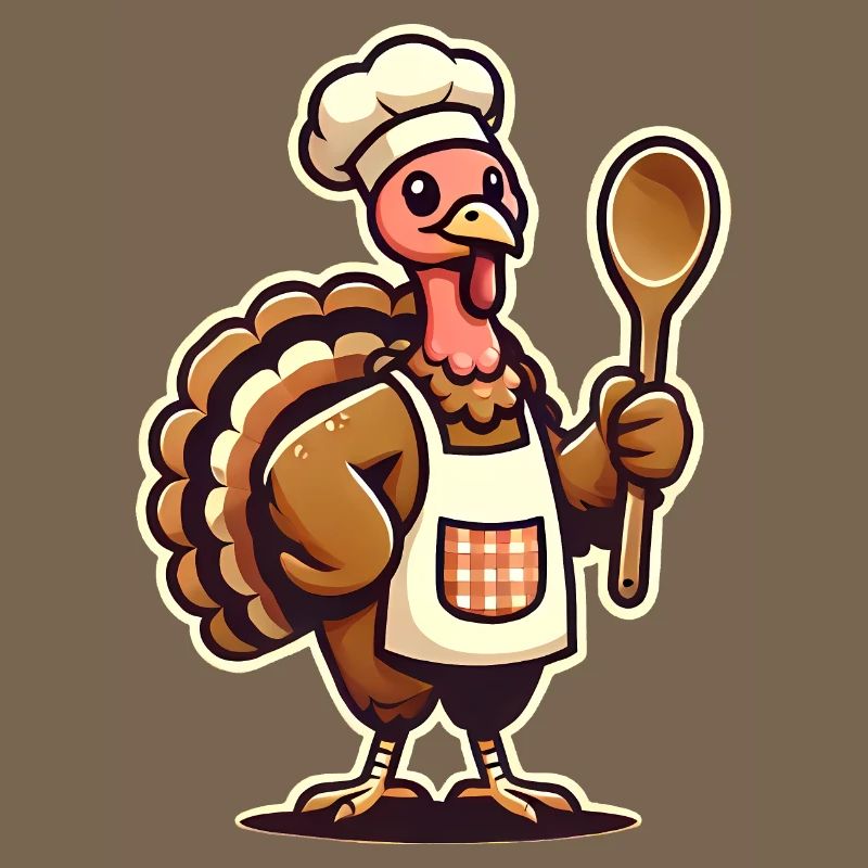 Grateful Turkey in Chef Apron Design