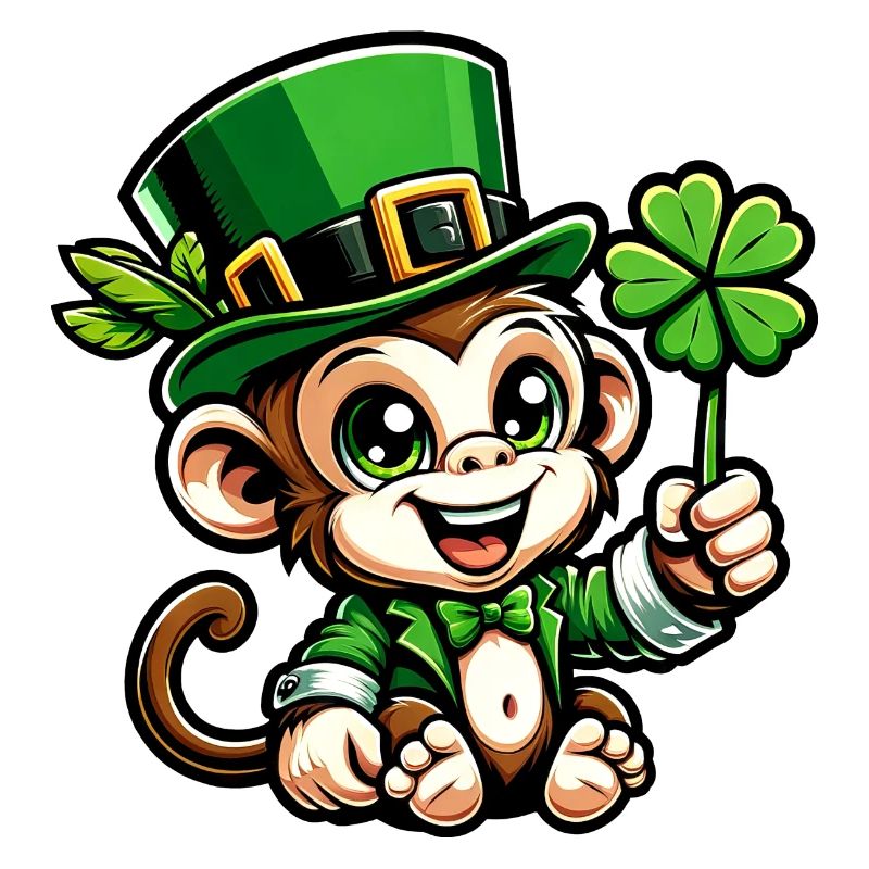 Fête de la Saint-Patrick singe chimpanzé Shamrock Design