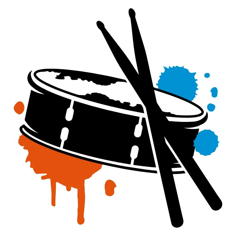 A drum and sticks as a graffiti