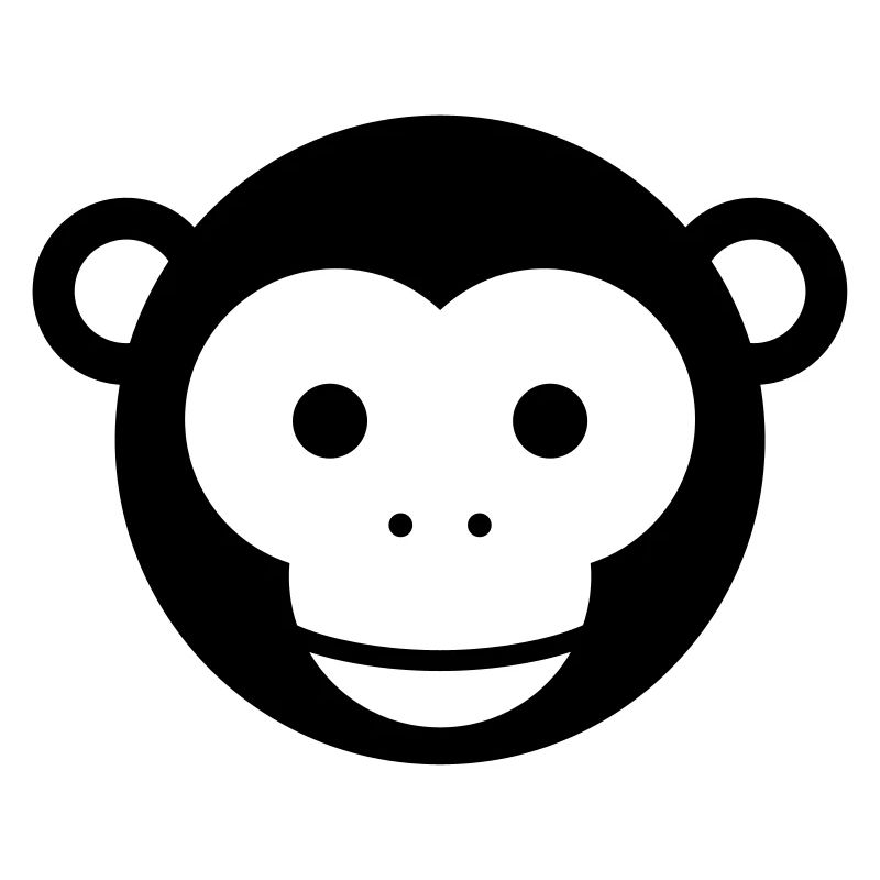 Tête de singe - Dessin animé mignon au visage de singe
