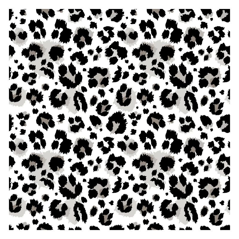 Easy-care animal print black and white pattern
