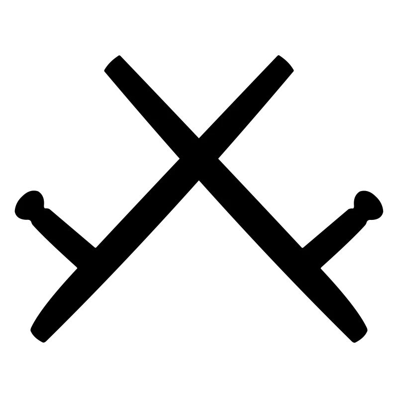 Kobudo two Tonfa's shadow image