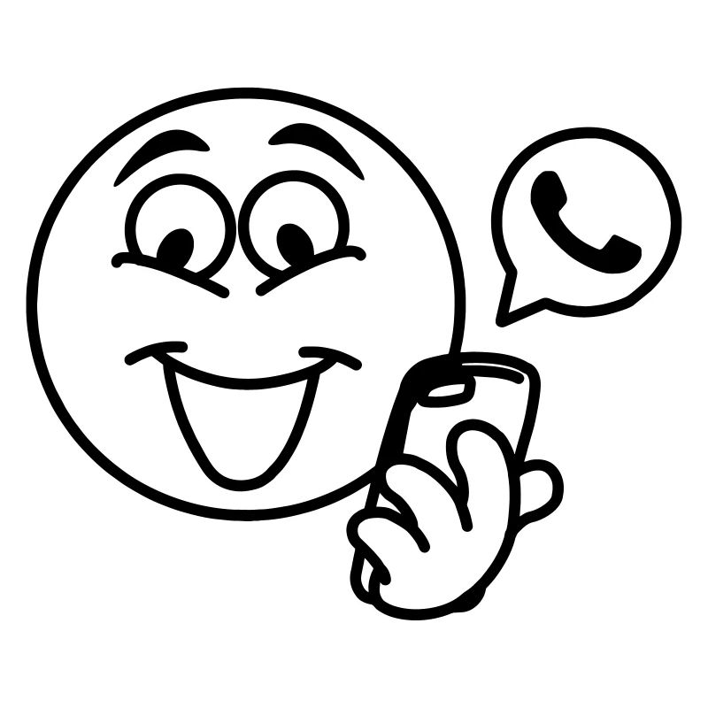 Stick head with a phone and pop-up text berich