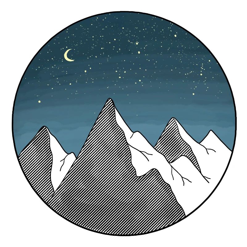 Mountain starry sky