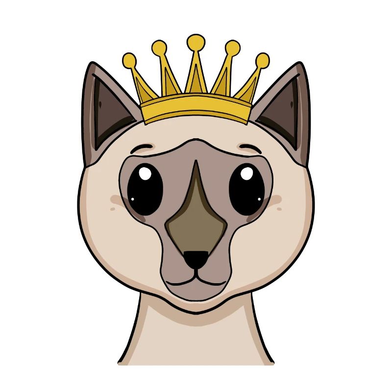 Katze mit Krone - Siamkatze mit Krone