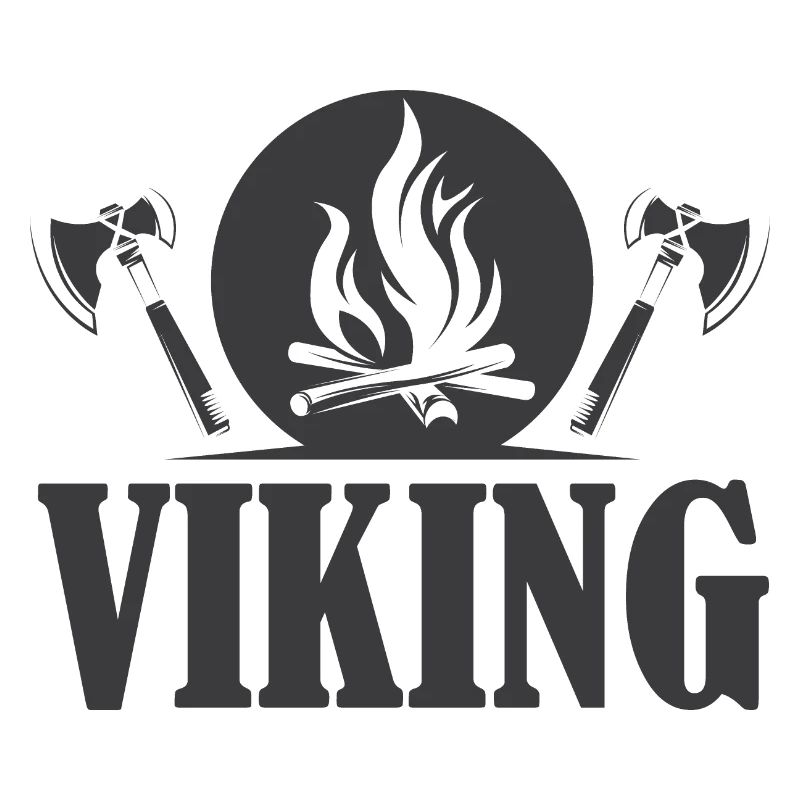 Icône viking hache symbole feu graphique