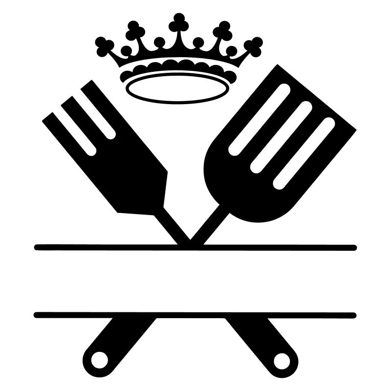 Monogramme de couverts de barbecue avec couronne
