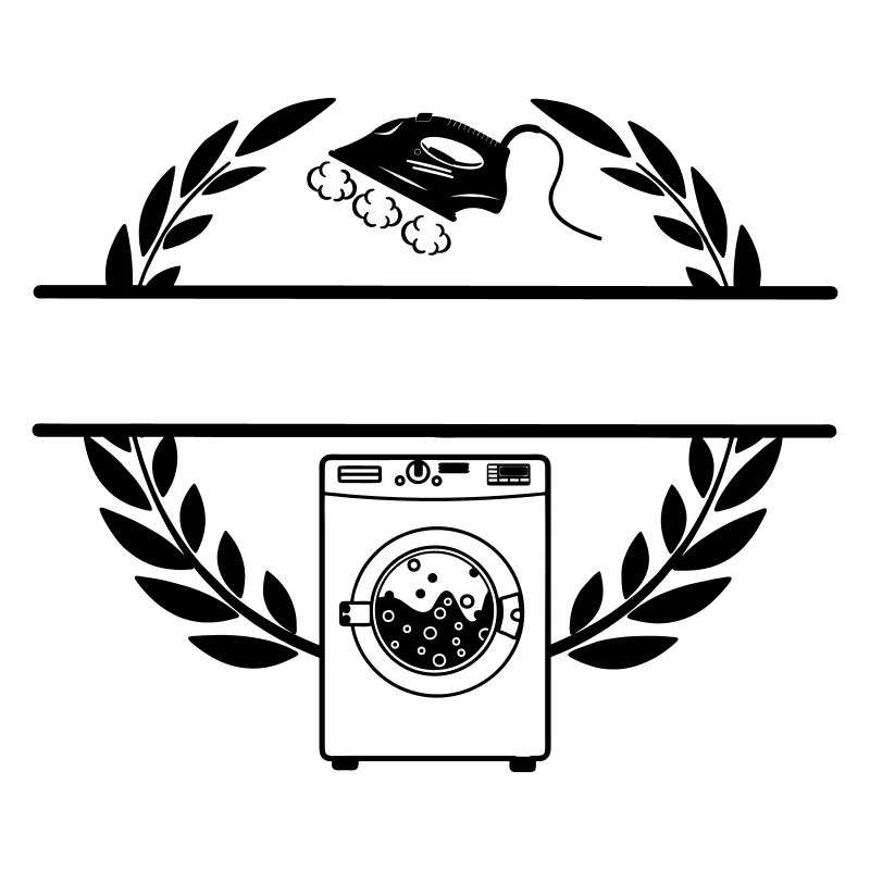 Washing machine in laurel wreath