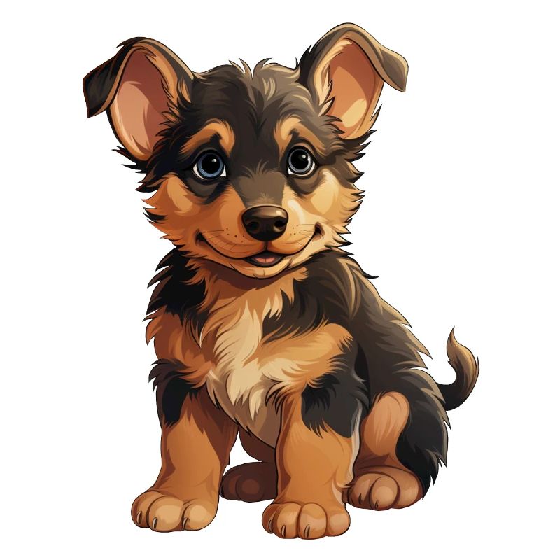 Chiot de dessin animé avec un air amical