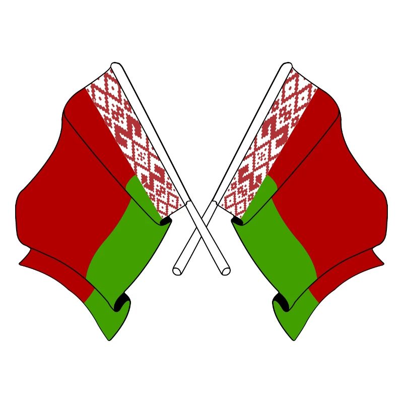 Deux drapeaux croisés de Russie blanche
