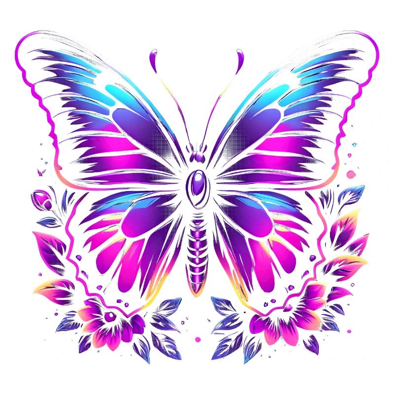 Papillon et fleurs