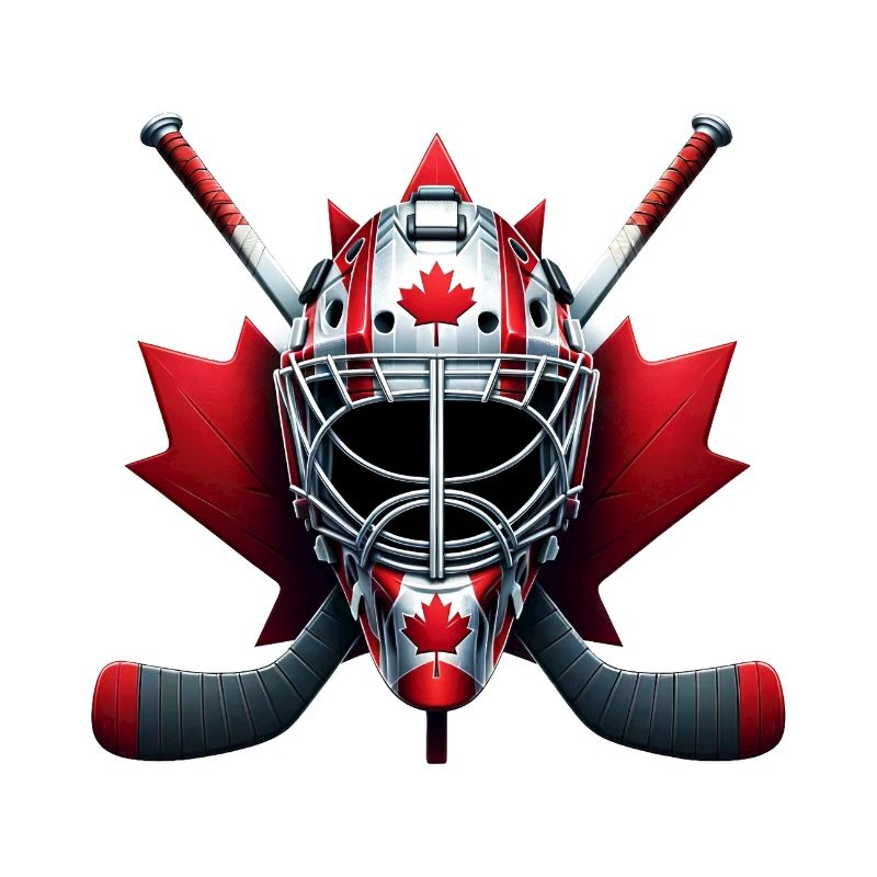 Conception de casque avec drapeau de hockey sur