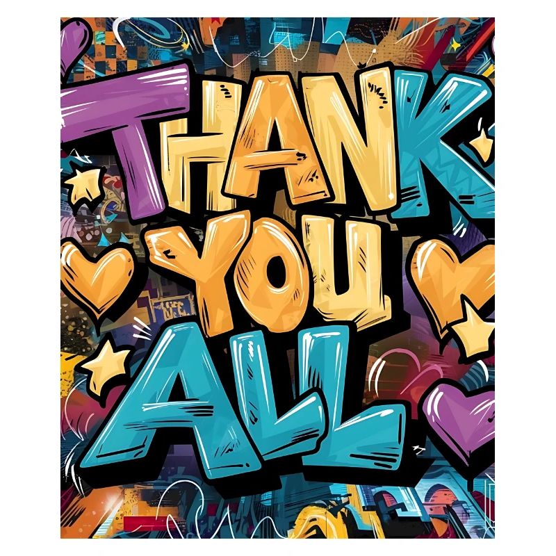 Impression de remerciement de style graffiti
