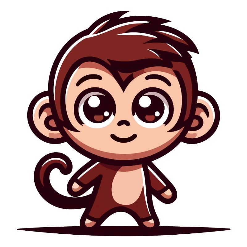 A cute cartoon style monkey