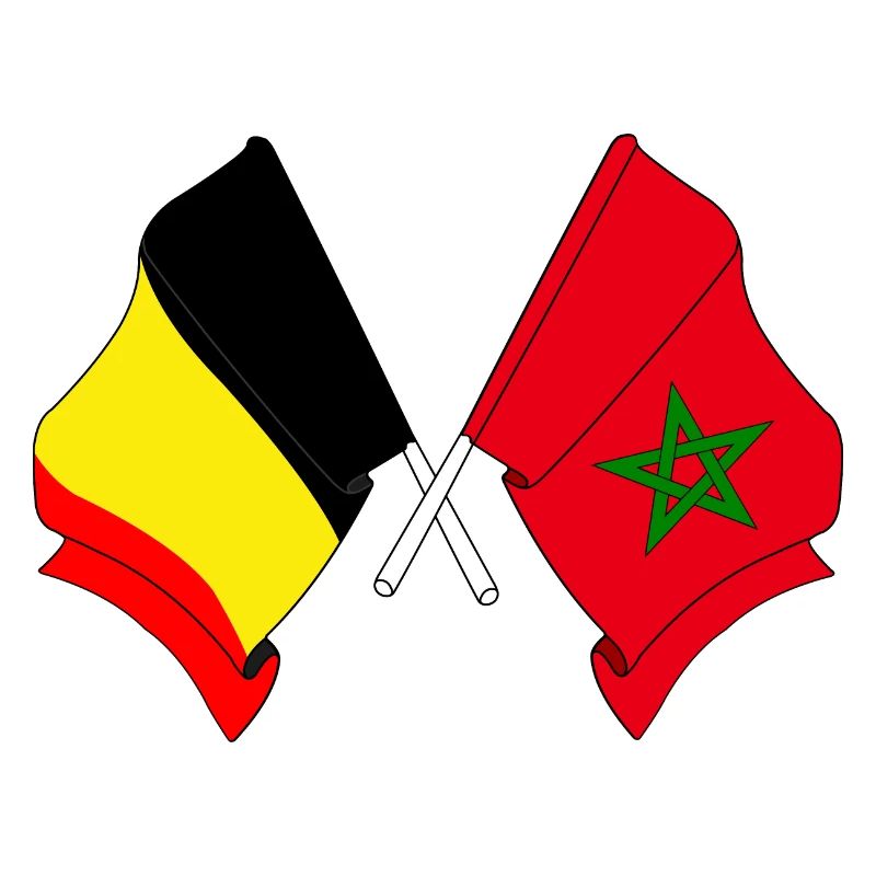 Drapeau de la Belgique, drapeau du Maroc