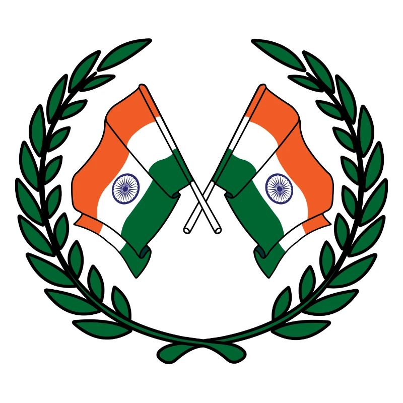 Drapeaux Inde en couronne de laurier