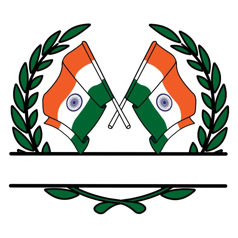 Drapeaux Inde bannière couronne de laurier