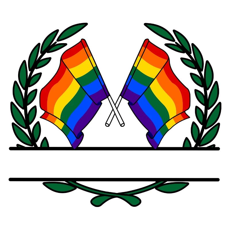 Flags Rainbow laurel wreath banner