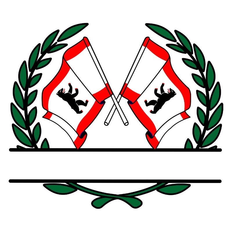 Drapeaux Berlin couronne de laurier bannière