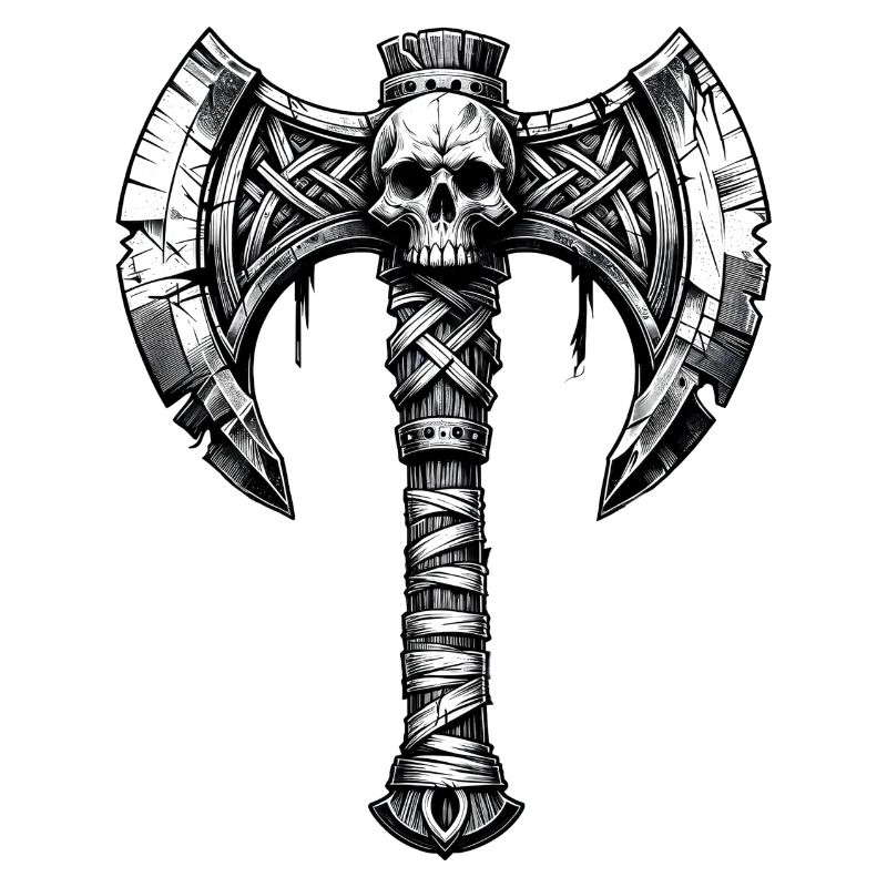 Axe throwing axe skull design