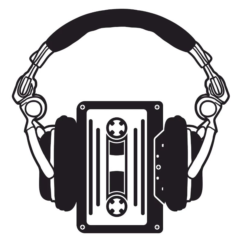 Casque rétro avec cassettes boho